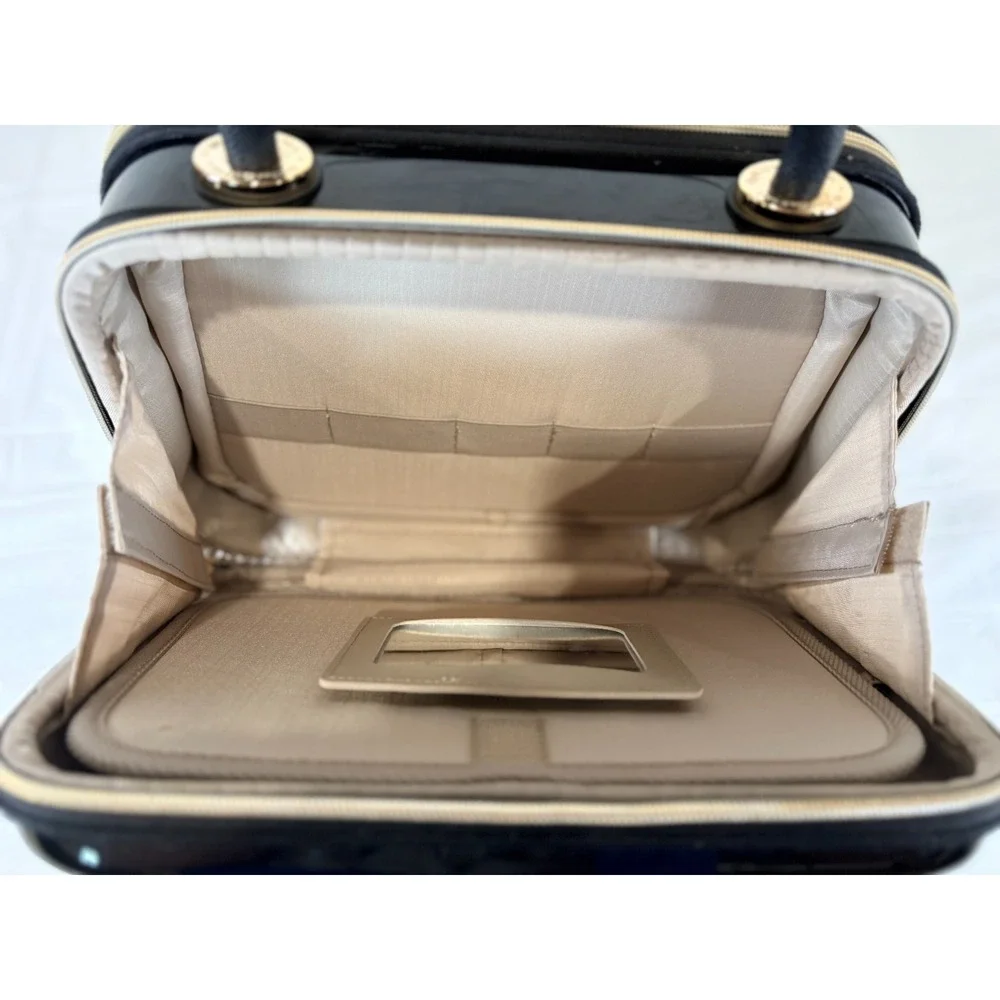 Triforce Elite Travelware Hardside Beauty Zipper Black Case‎ Luggage Makeup Bag